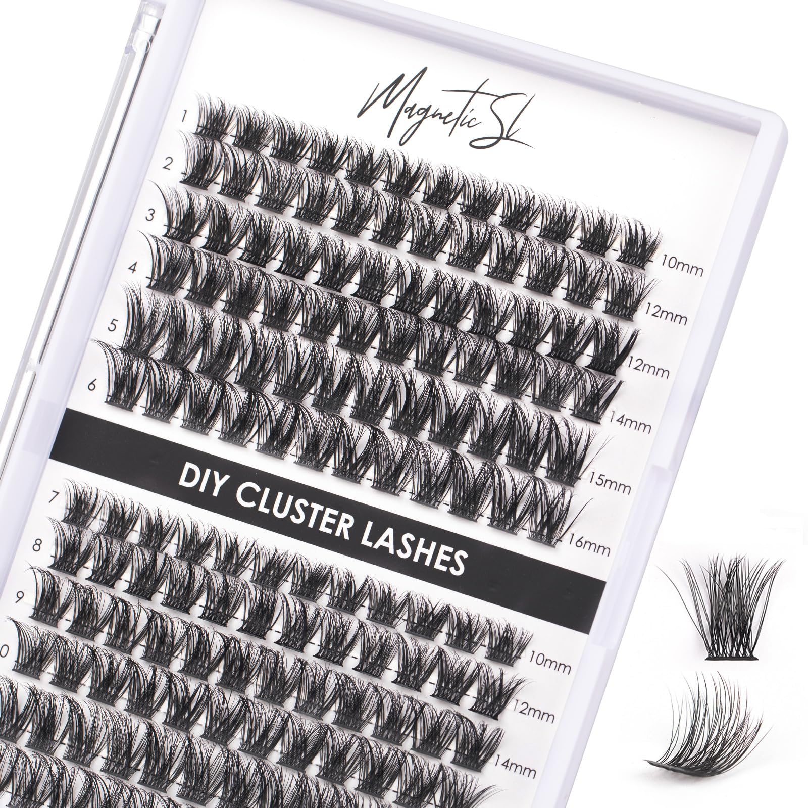 Individual Eyelashes 144 Cluster Lashes 3D False Eyelashes Natural Look D Curl Individual Lashes Soft Eyelashes DIY Cluster Eyelash Extensions Mix 10-16MM-DM17 — image 1