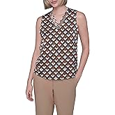 Karl Lagerfeld Women's Sleeveless Strappy V-Neck Woven Blouse