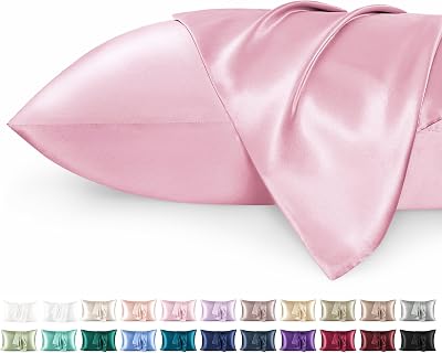 Bedsure Satin Pillowcase Hair Rose Shadow 2 Pack Queen Standard 50x75 cm