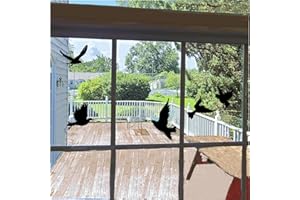 LITUPIC Large Anti-Collision Window Stickers for Birds, Glass Door Protect and Save Bird Strikes, Stop Birds from Hitting Windows, Window Bird Stickers Decals (Black)