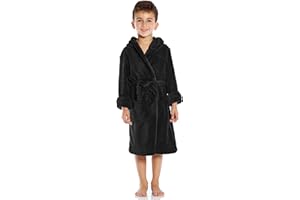 Leveret Kids Robe Boys Girls Solid Hooded Fleece Sleep Robe Bathrobe (2 Toddler-16 Years) Variety of Colors
