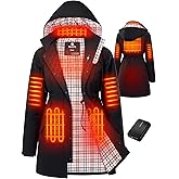 WASOTO Heated Jackets for Women 18400mAh Battery Pack Charger Waterproof Slim Fit Lightweight Heated Womens Jacket Outdoor
