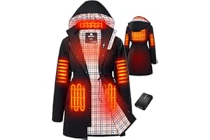 WASOTO Heated Jackets for Women 18400mAh Battery Pack Charger Waterproof Slim Fit Lightweight Heated Womens Jacket Outdoor