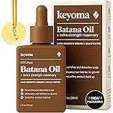 Keyoma Batana Oil for Hair Growth with Rosemary: Nourish & Detox Scalp for Thicker, Stronger, Longer Hair - 100% Organic Batana Oil from Honduras - Reduce Hair Loss (30 mL)