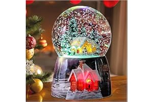 WOOYAN Kids Snow Globe Christmas- Girls Boys Xmas Snowglobe Ornament Light Up Snow Globe Music Box 2023 Christmas Santa Snowman Winter Glitter Battery Operated Musical Snow Globe Automatic Snowflake