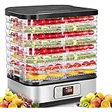 Homdox Food Dehydrator Machine with Digital Timer and Temperature Control, 8 Trays Dehydrators for Food and Jerky, Meat, Frui