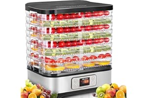 Homdox Food Dehydrator Machine, 8 BPA-Free Trays Food Dryer, 72H Timer and Temperature Control, 400W Dehydrator for Food and Jerky, Fruit, Herbs, Meat, Dog Treats, Fruit Roll Sheet Included