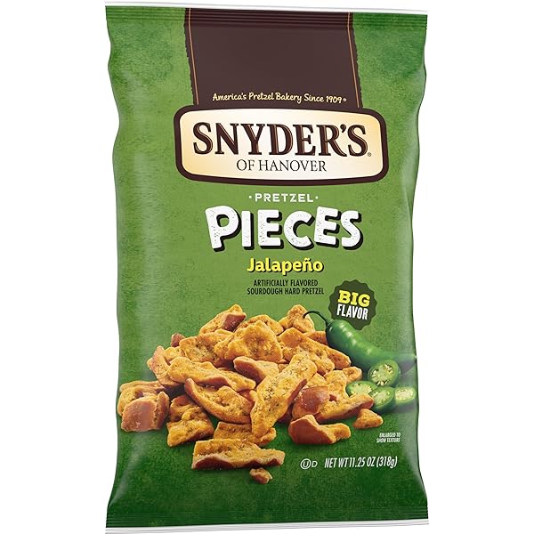 SNYDER’S OF HANOVER JALAPEÑO FLAVORED PRETZEL PIECES, 11.25 OZ