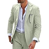 Seersucker Mens Suit 2 Piece Slim Fit Stripe Suits Tuxedo Blazer Jackets Pants Set Summer Beach Wedding Outfit for Men