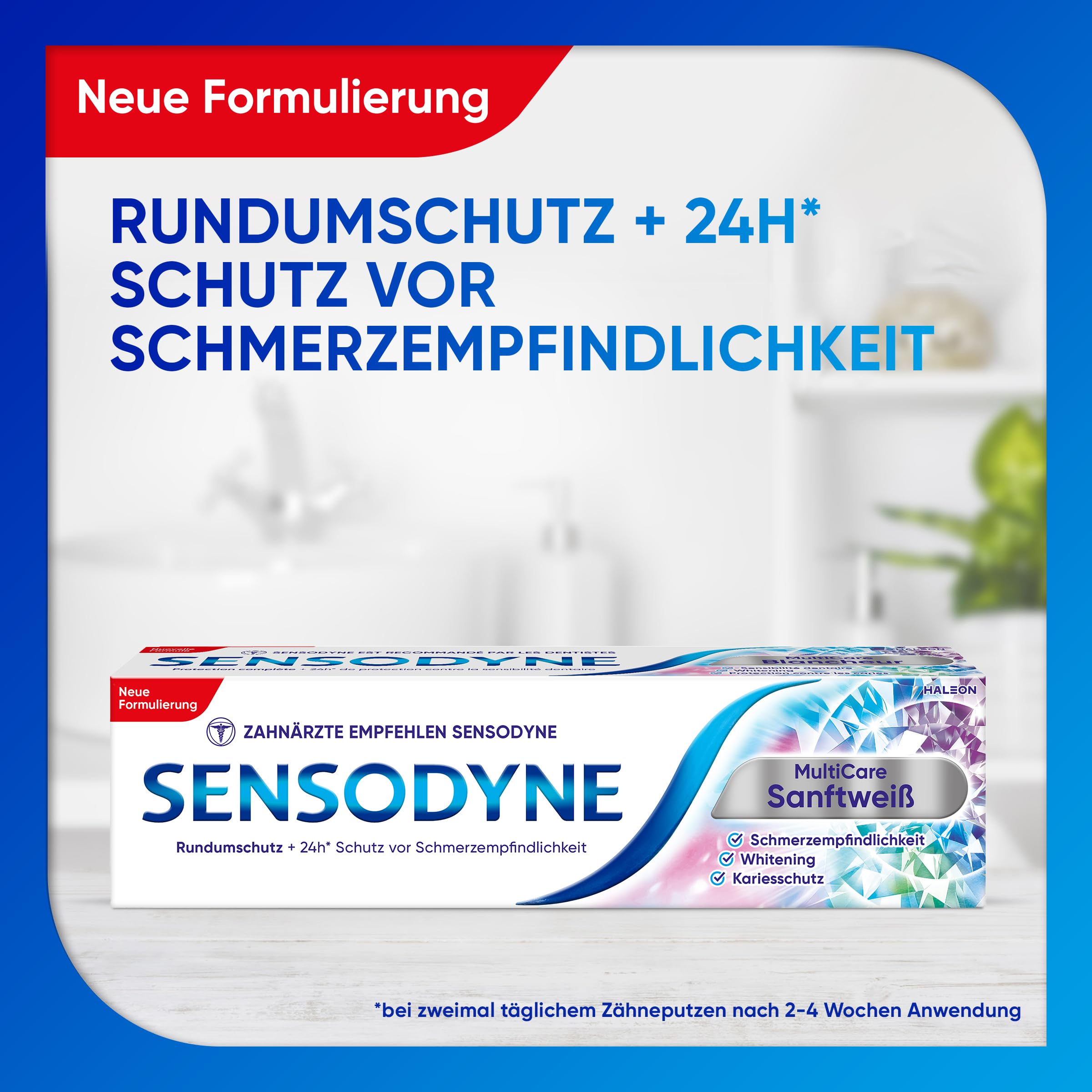 Sensodyne MultiCare Sanftweiß Zahnpasta, 75ml, tägliche Zahncreme mit Fluorid, für schmerzempfindliche Zähne 2