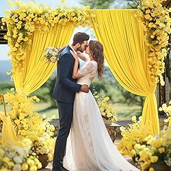 10ft x 10ft Yellow Backdrop Curtain for Parties