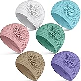 JenPen 6 Pcs Cotton Chemo Headwear for Women Turban Soft Cancer Head Scarf Hats Beanie Elastic Hair Wraps for Women's