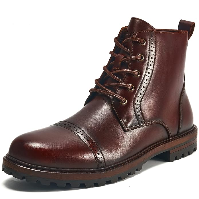 Men's Oxford Ankle Boots, Arkbird Fashion Dress Boot for Men, Cap Toe