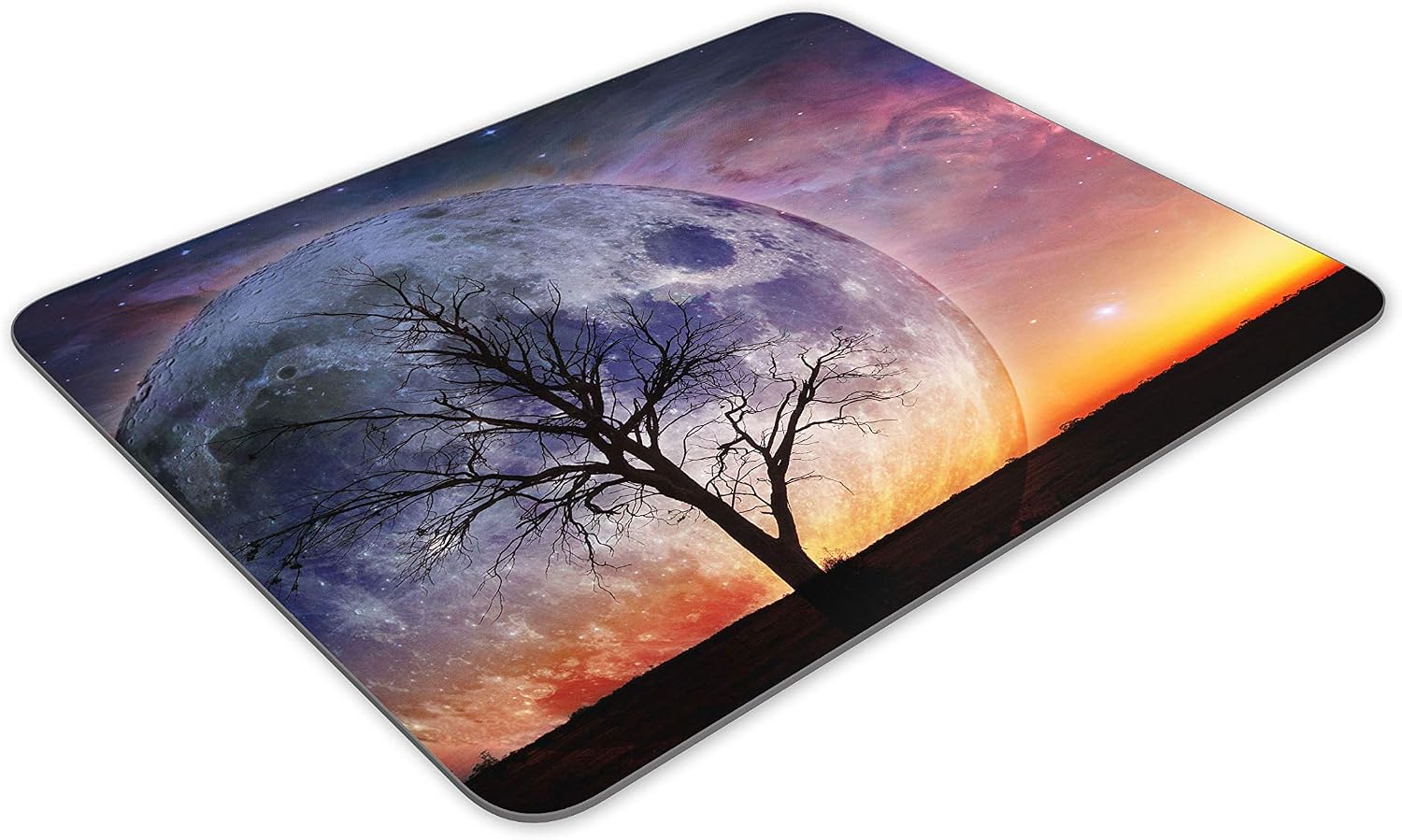 Sunset Galaxy Moon Mouse Mat Pad - Student Art Office Computer #14075, Multicolor, 23.5cm x 19.6cm x 5mm - Image 4