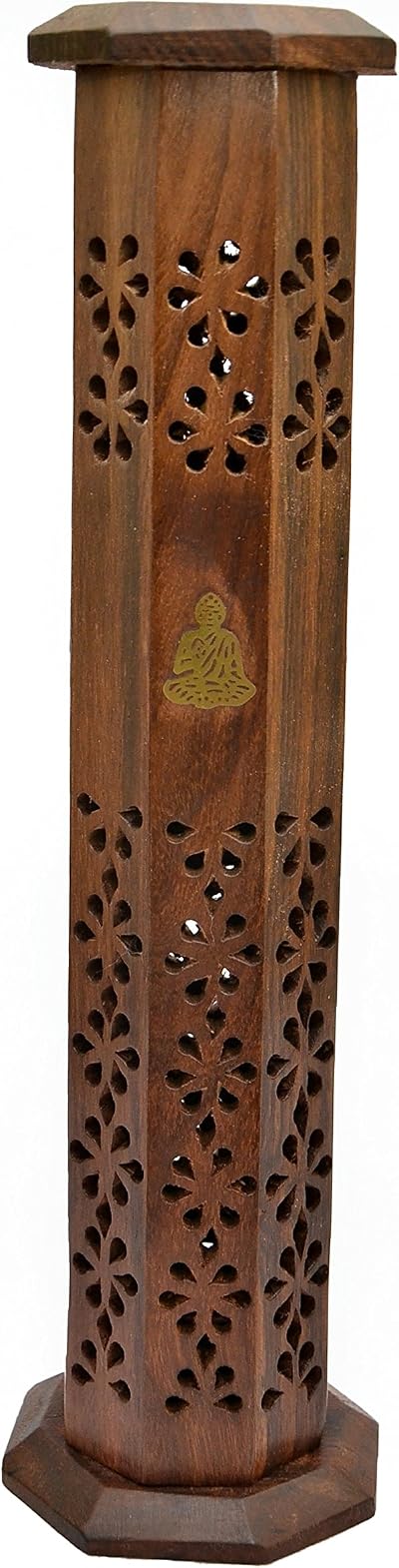 Puckator Sheesham Wood Incense Burner Thai Buddha 31cm Tower Holder