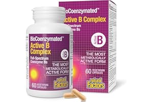 Natural Factors BioCoenzymated Active B Complex 60 Vegetarian Capsules, The Most Metabolically Active Form of B Vitamins, Ene