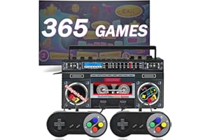 HaoPaPa Retro Game Console, Plug and Play Video Game 4K HDMI Output,with 2 Classic Controllers, 365 Classic Games, Toy Birthday Gifts for Children/Adults-Black