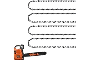 ATIVERE 4 Pack 14 inch Chainsaw Chain 3/8" LP Pitch, 050" Gauge, 52 Drive Links, Fit for Craftsman, Echo, Poulan, Ryobi, Makita, Husqvarna, Greenworks