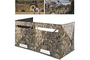 Hunting Blind, 360 Degree See Through Ground Blind, 2/3 Person Pop Up Deer Blinds with Carrying Bag Camouflage Blinds for Dee