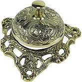 Antique Style Ornate Solid Brass Hotel Counter Desk Call Service Bell