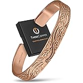 TheraCopper Copper Bracelet for Men & Women — 100% Pure Copper Bracelets — Raw, Solid & Uncoated Authentic Handmade Tibetan B
