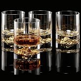 DUJUST Whiskey Glasses, Set of 4, 11.2oz,Gold Mountain Design,Rocks Glasses | Rocks Glasses for Bourbon, Scotch, Cocktail Tasting at Home Bar, Heavy Crystal Whiskey glasses, BPA-Free &amp; Lead-Free
