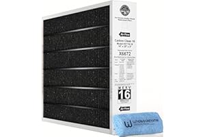 Lennox X6672 16x25x5 Furnace Filter, Merv 16 Carbon Clean Home Air filter for HVAC system with Wholesalehome Cleaning Cloth