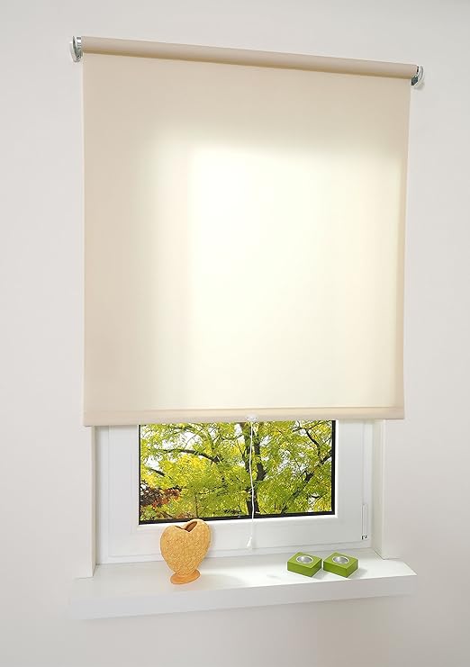 Liedeco® Rollo, Spring-, Schnapprollo / 92 x 180 cm (Breite x Höhe), Cream/lichtdurchlässig, Blickdicht/viele Farben, Größen 
