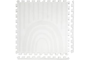 Play Platoon Non-Toxic Large Kids Play Mats for Floors, 9 Tile 72 x 72 inch - Extra-Thick Interlocking Comfortable Cushiony 24 x 24 in. Puzzle Mat with Border, Neutral Playmat Rug for Toddlers