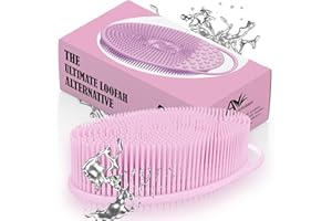 Avilana Silicone Body Scrubber – Silver-Infused Gentle Shower Brush & Loofah Alternative – Fast-Drying, BPA-Free Silicone Body Exfoliator for Sensitive Skin – for Men & Women (Pink, Exfoliate)