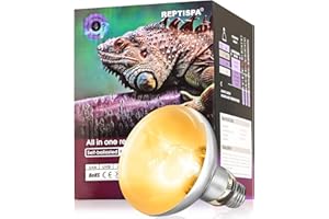 REPTISPA Heat Lamp Bulb, 80 Watt Full Spectrum UVA UVB Reptile Heat Bulb, Basking Spot Light, Simulate Natural Sun Light for Reptile and Amphibian