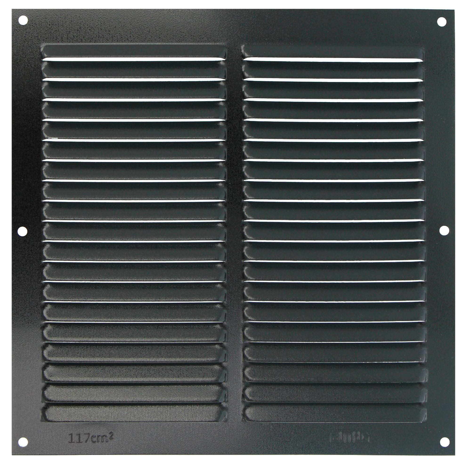 Amig - Square Aluminium Grille | Air Ventilation Grilles for Air Outlet | Ideal for Kitchen and Bathroom Ceiling | Dimensions 200 x 200 mm | Black