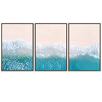 SIGNWIN 3 Piece Framed Canvas Wall Art Beach Canvas Prints Home Artwork Decoration for Living Room,Bedroom - 16