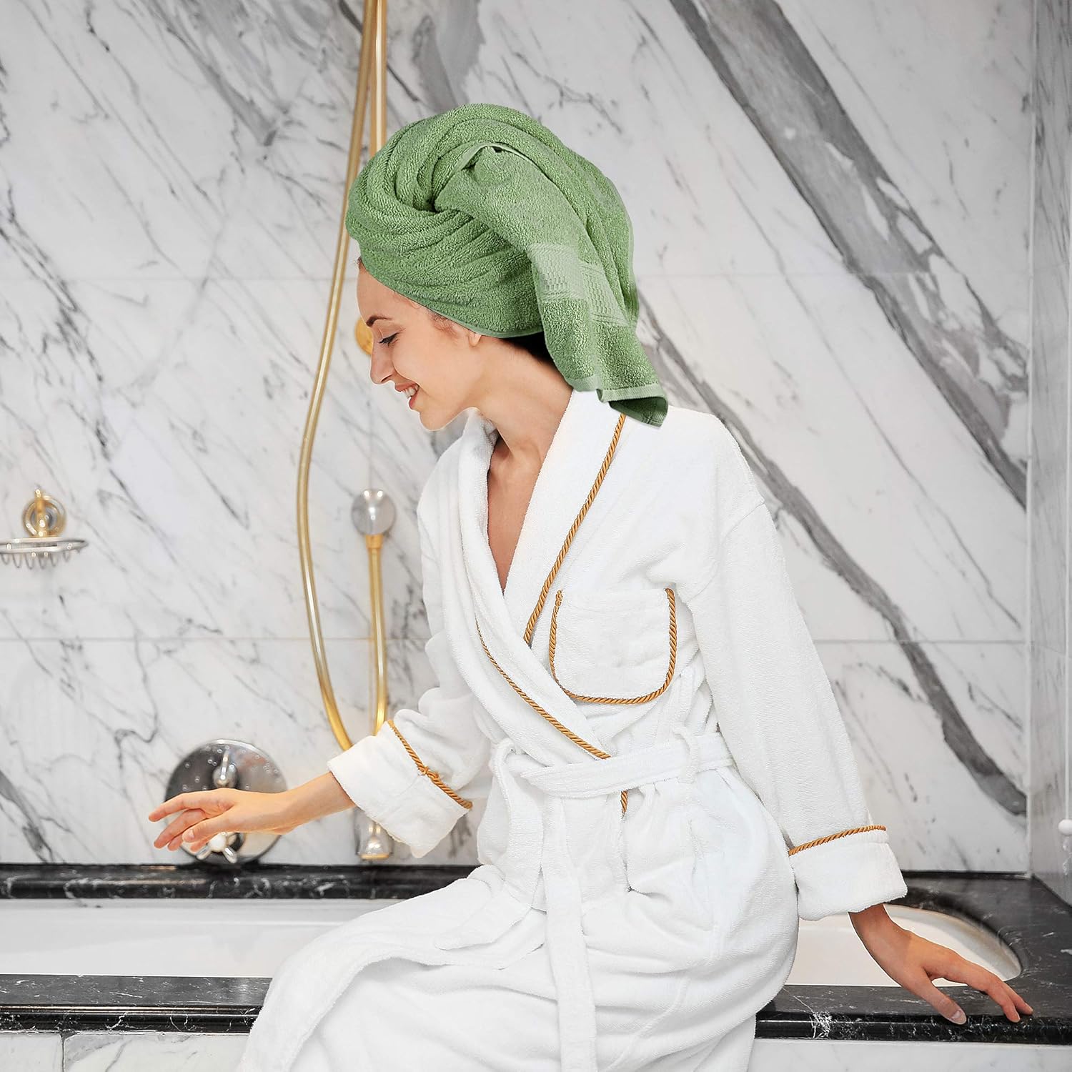Utopia Towels - Premium Towel Set, Sage Green - 2 Bath Towels, 2 Hand Towels, and 4 Washcloths - 700 GSM Ring Spun Cotton Highly Absorbent Towels for Bathroom, Shower Towel, (8 Pieces): Home & Kitchen