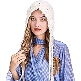 ZLYC Women Crochet Slouchy Beanie Hat with Tassel Textured Chunky Knit Skull Cap