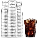 Munfix 100 Clear Plastic Cups 12 Oz Plastic Tumblers Fancy Disposable Wedding Party Cups Elegant Party Cups Recyclable and BPA-Free
