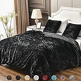 YUSOKI Long Faux Fur Twin Size Blanket,2 Layers,3.4lb for Bed Couch Home Décor Gifts Men (Black,60" x 80")
