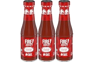 Taco Bell Fire Sauce Glass Bottle, 7.5 OZ 3-pack