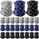 Cozypower 36 Pcs Paisley Bandanas Buffs Seamless Neck Gaiter Face Mask Headwear Balaclava for Men Women Wind UV