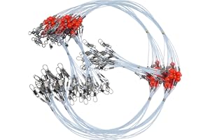 SHADDOCK FISHING Fishing Leader Rigs Saltwater Tackle Rigs with Swivels Snaps, High Strength Wire Leaders Rigging Surf Fishing Gear Equipment for Lures Bait Hooks Catfish Walleye