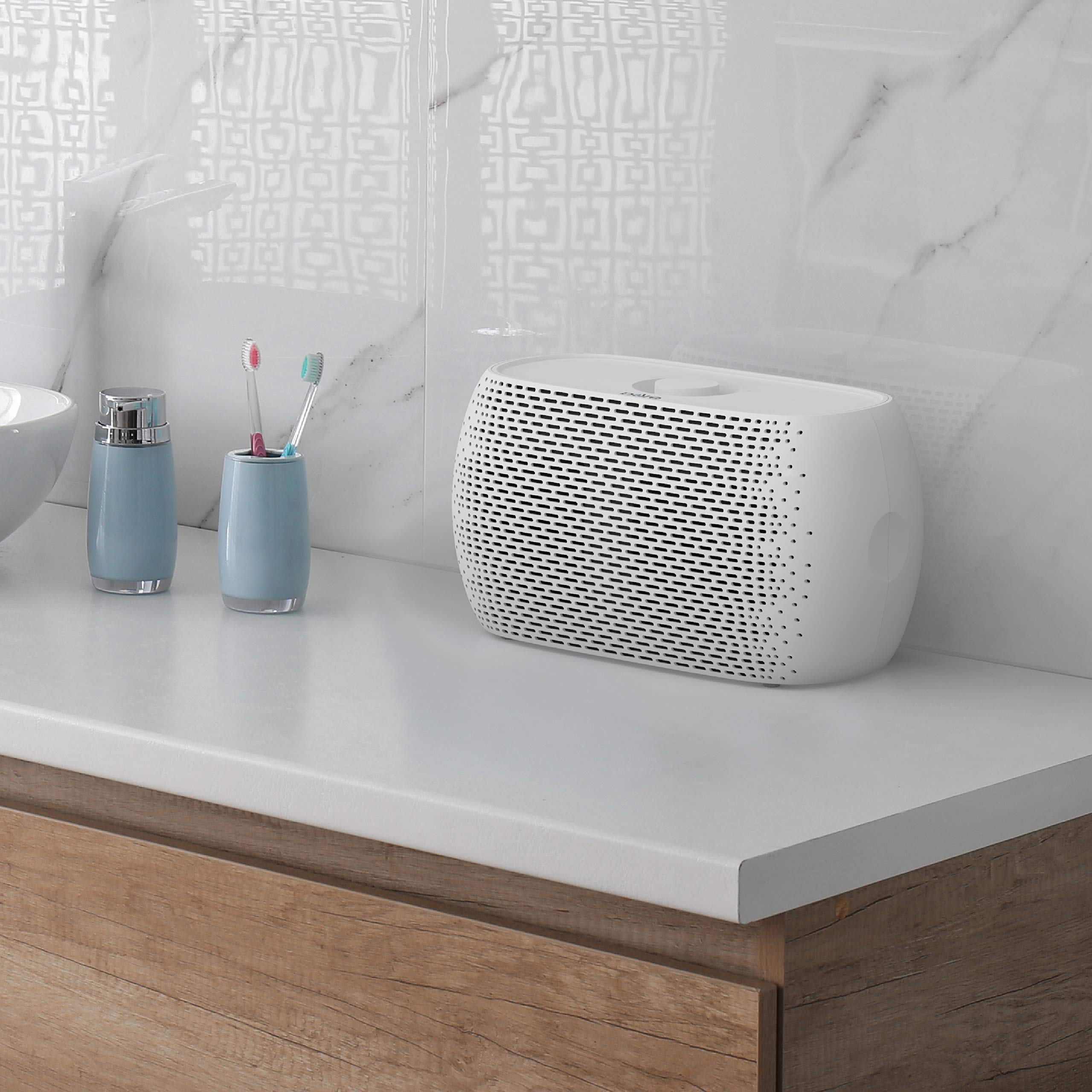 Pure Enrichment PureZone Breeze Tabletop 2-in-1 Air Purifier - True HEPA Filter Cleans Air, Helps Alleviate Allergies, Removes Pet Hair, & Smoke - Ideal for Home, Bedroom, & Office Desktop Surfaces