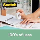 Scotch Magic Tape Dispenser 100% Recycled Plastic Black Includes 3 Rolls 19mm x view 7