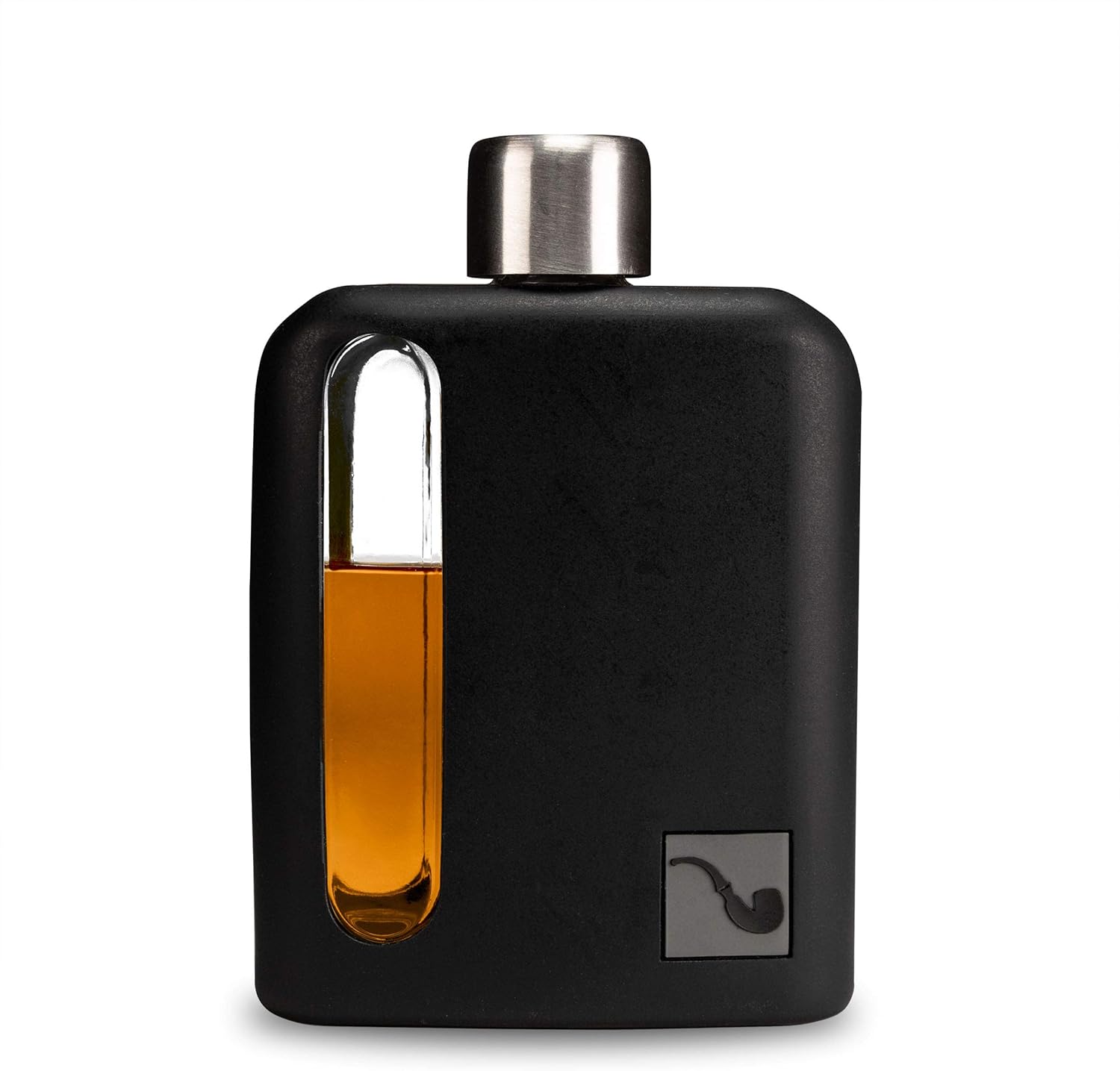 Modern Glass Hip Flask for Whiskey and Spirits (Single