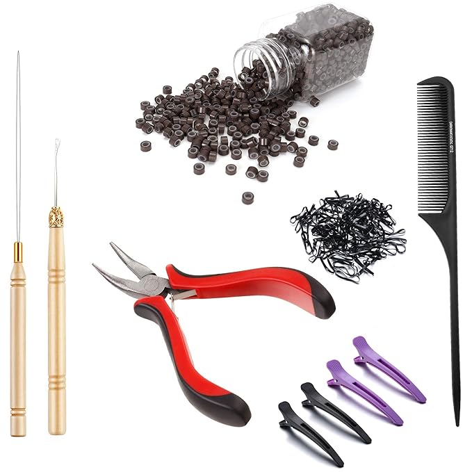 Hair Extension Kit, Pliers Pulling Hook Bead Device Tool