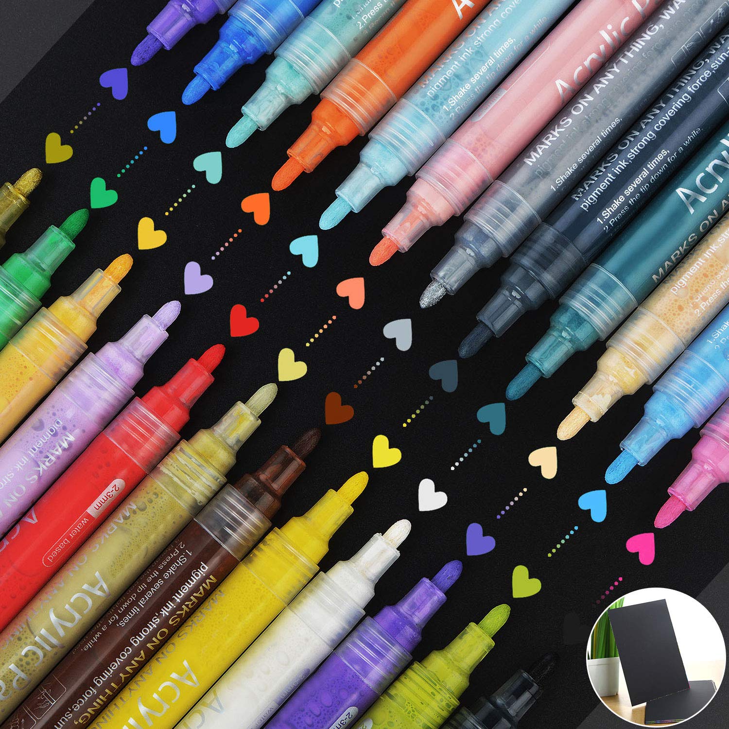 Alapaste Acrylic Paint Pens Set Permanent Acrylic Paint Marker Pens with Sketch