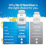 Nu U Nutrition Omega 3 2200mg & Vitamin D3 2000IU - 250 Softgels view 5