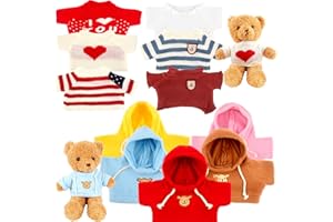 OCTADAY 15 Pack Bear Clothes Doll Clothes Bear Hoodie Sweater Shirt White Basic T Shirt Bear Clothes Stuffed Plush Animal T Shirt Clothes Fit for 14-18 Inches Stuffed Bear Dolls