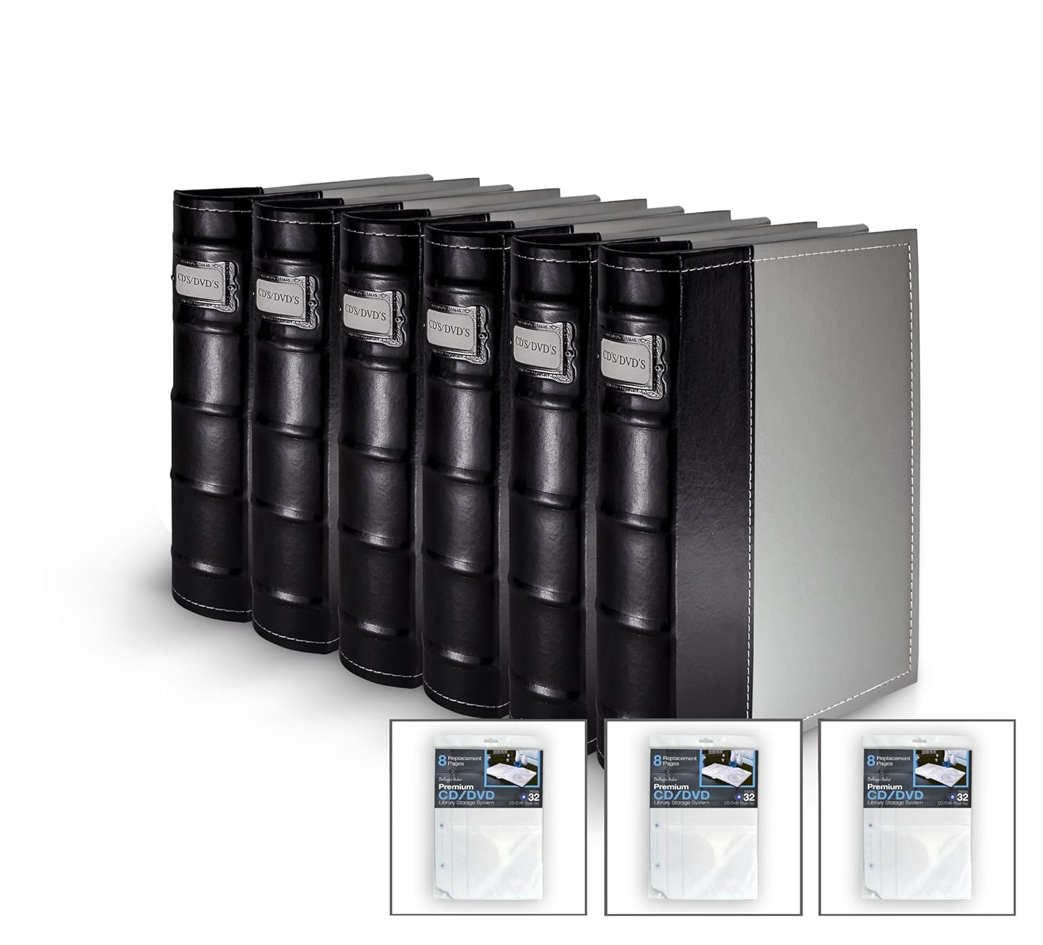 DVD Storage Binder, Gray CD/DVD Case Stores Up To 384 DVDs