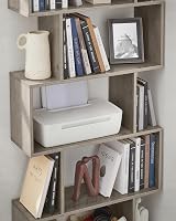 VASAGLE 6-Tier Bookshelf 24 x 70 x 191.6 cm Freestanding Room Divider Greige view 5