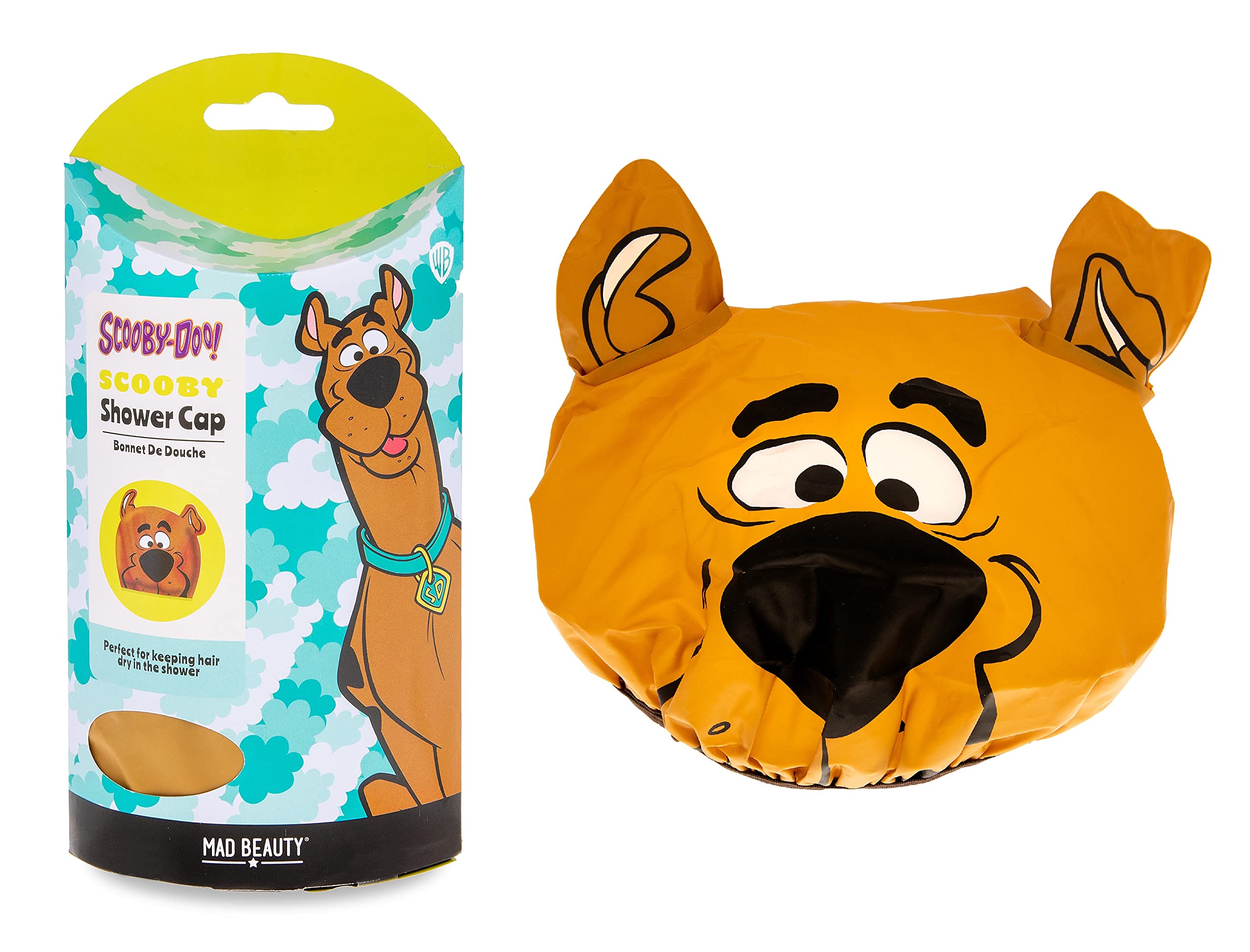 Scooby-Doo Shower Cap Waterproof | Mad Beauty | Reusable, Keeps Hair Dry in Bath or Shower, Funny Childhood Dog Cartoons Throwback, Nostalgic Gift for Men & Women